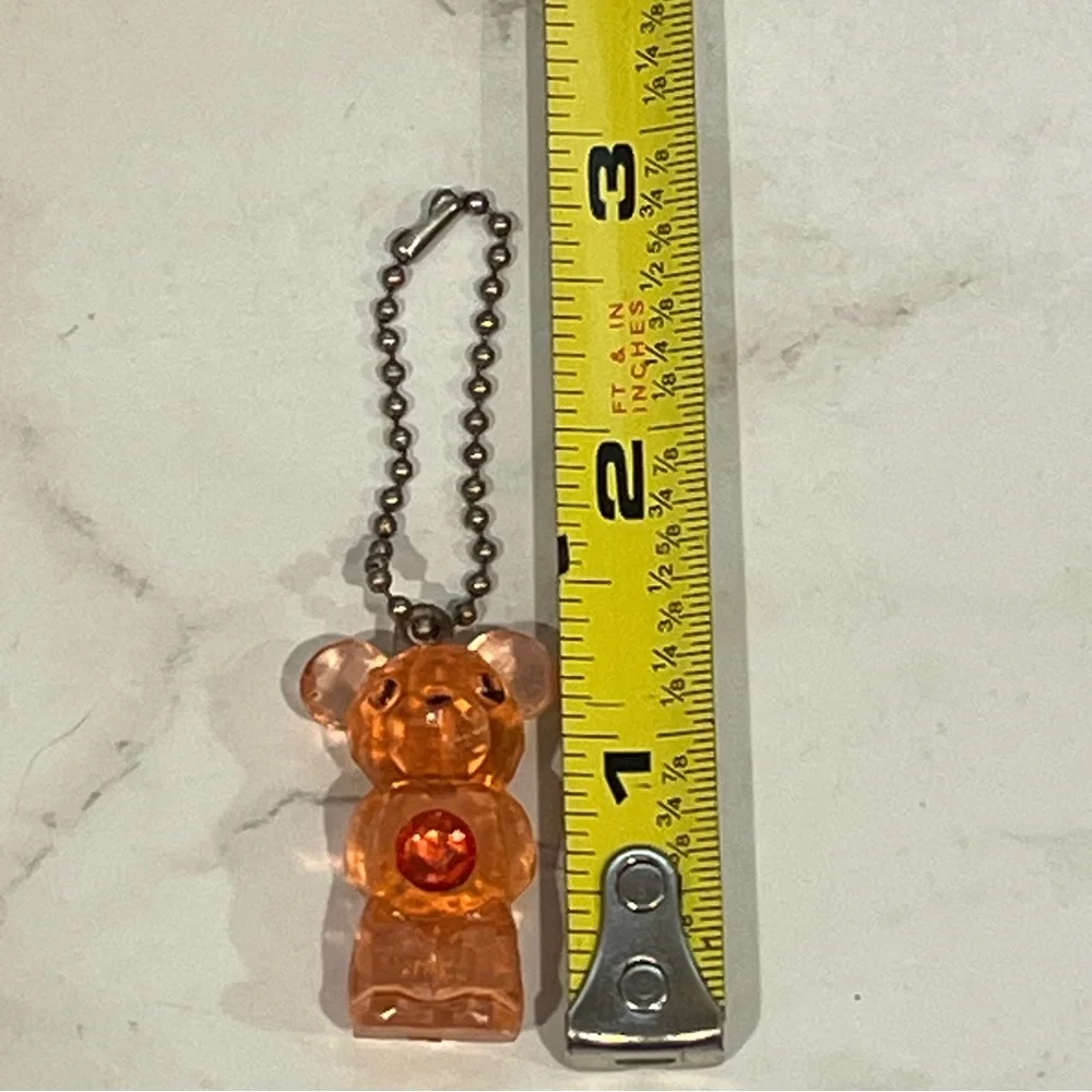 Prism Teddy Bear Plastic Keychain Keyring Keytag Bagtag Zipper Pull